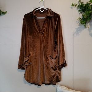 Vintage Witchy Brown Velvet Dress